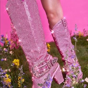 Sheriff Shine Knee High Cowboy Boots by Sugar Thrillz (dolls kill) NWOT